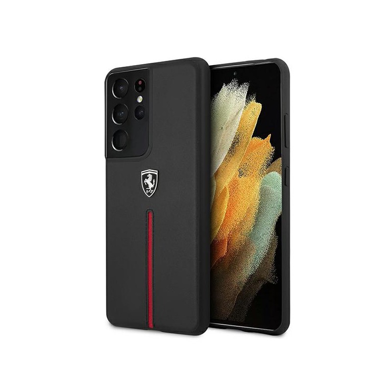 cover ferrari vera pelle nera samsung s21 ultra
