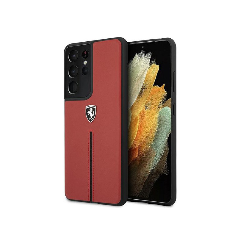 cover ferrari vera pelle rossa samsung s21 ultra
