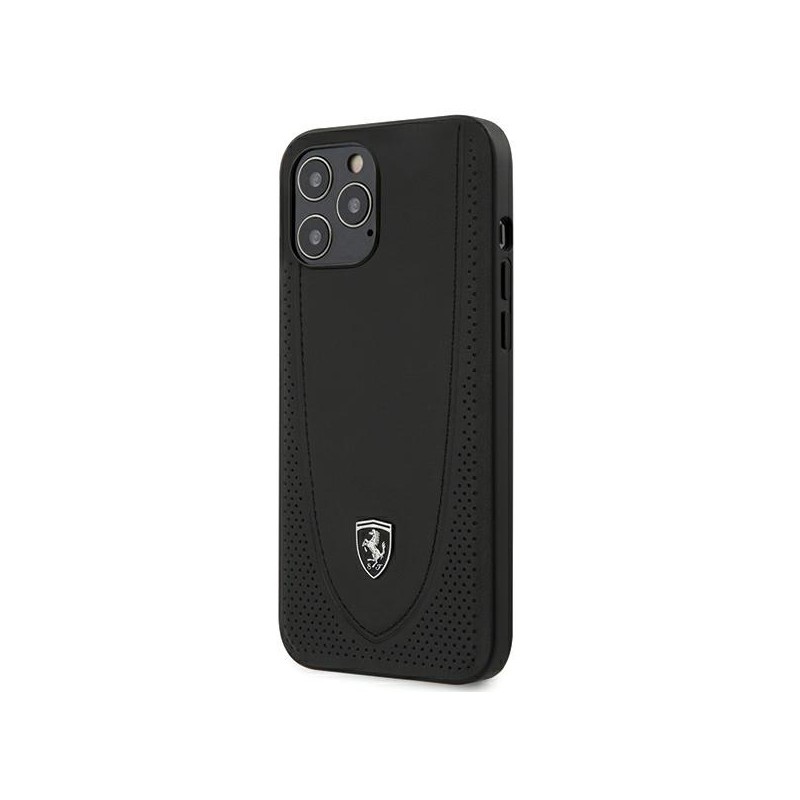 cover ferrari iphone 12 pro max vera pelle  nera