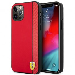 cover ferrari iphone pro max effetto carbonio rossa