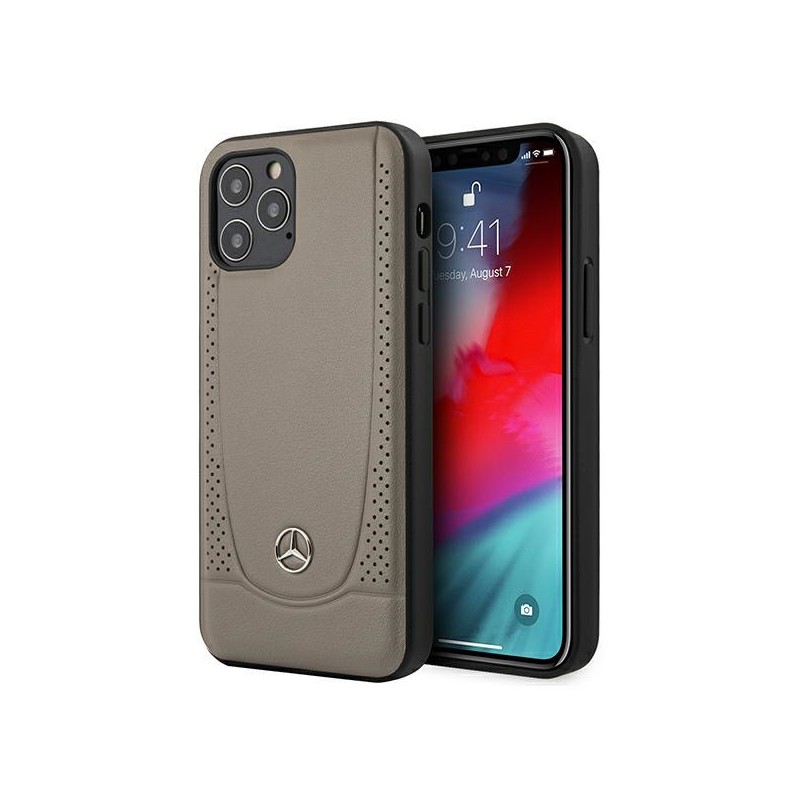 cover mercedes benz vera pelle iphone 12 pro max marrone