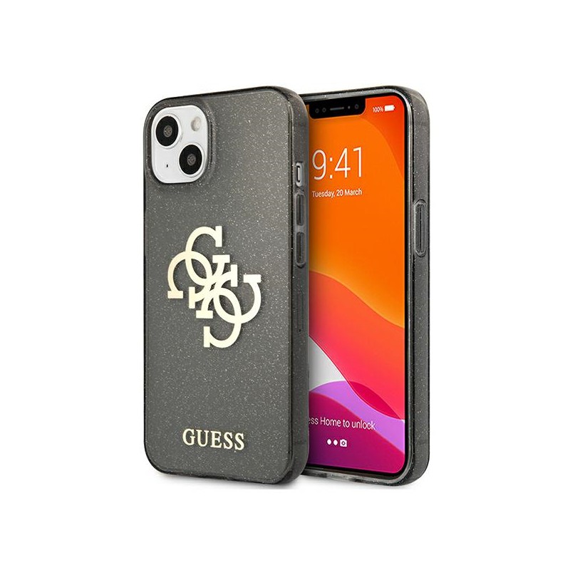 cover guess iphone 13 glitter nera