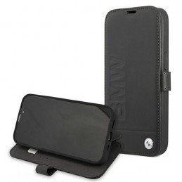 custodia a libro bmw iphone 13 pro vera pelle nera