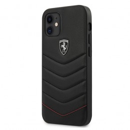 cover ferrari iphone 12 mni vera pelle nera