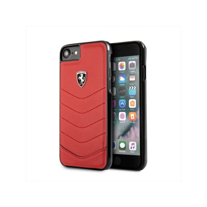 cover ferrari iphone 6s / 7/ 8 / se2020vera pelle rossa