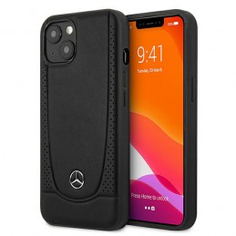 cover mercedes iphone 13 mini  vera pelle nera