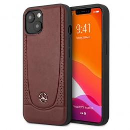 cover mercedes iphone 13 mini  vera pelle rossa