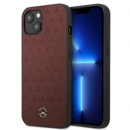 cover mercedes iphone 13 mini  vera pelle rossa