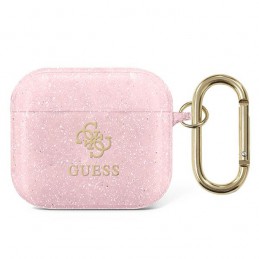 cover guess airpods 3° generazione glitter rosa