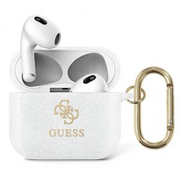 cover guess airpods 3° generazione glitter trasparente