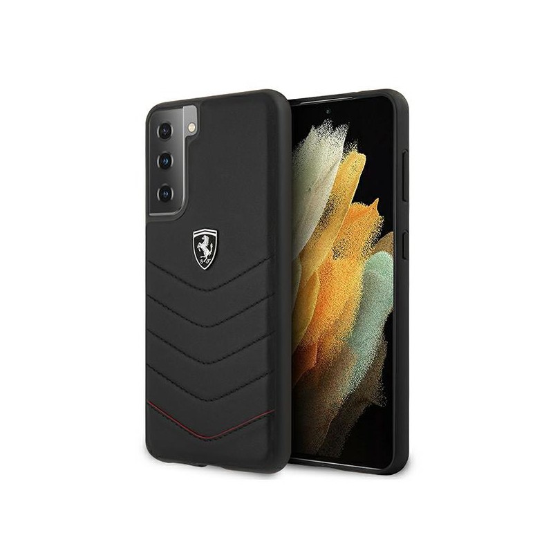 cover ferrari vera pelle nera samsung s21 plus