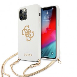 cover guess iphone 12 / 12  pro con laccio da catena gold