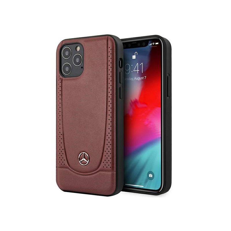 cover mercedes iphone 12/ 12 pro vera pelle rossa
