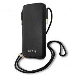 portacellulare universale guess black con tracolla sino a 6,7 