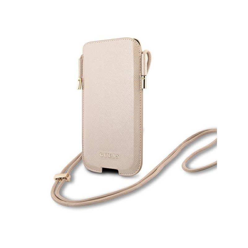 portacellulare universale guess gold con tracolla sino a 6,7 portacellulare universale guess gold con tracolla sino a 6,7