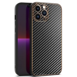 cover samsung s22 ultra tpu con una trama in fibra di carbonio nera