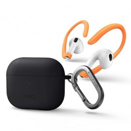 cover airpods 3 nero con moschettone e supporti auricolari
