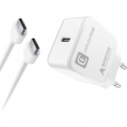 caricabatteria da rete usb-c 15 watt bianco con cavo usb-c