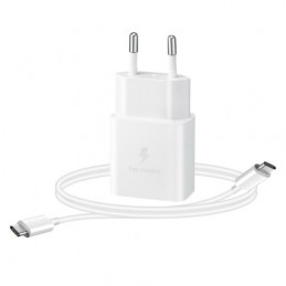 caricabatterie originale samsung usb-c 15 watt bianco con cavo