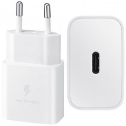 caricabatterie originale samsung usb-c 15 watt bianco senza cavo