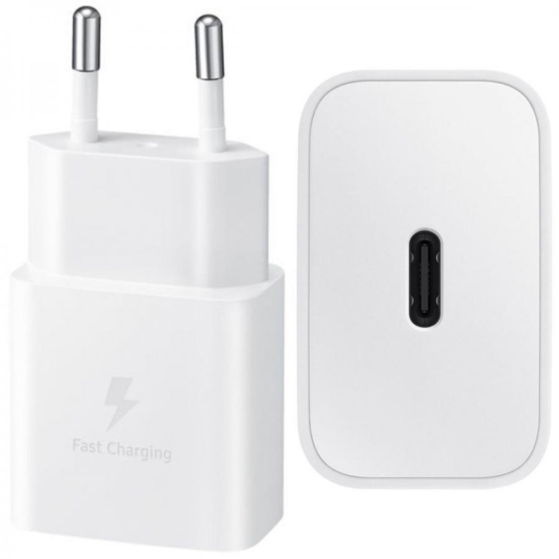 caricabatterie originale samsung usb-c 15 watt bianco senza cavo