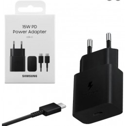 caricabatterie originale samsung usb-c 15 watt nero con cavo