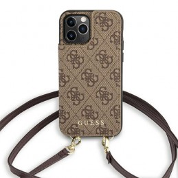 custodia a libro guess iphone 12 / 12 pro brown con tracolla