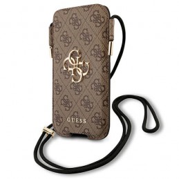 portacellulare universale guess brown con tracolla sino a 6,7 