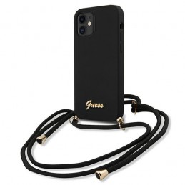 cover guess iphone 12 mini con laccio da collo pink
