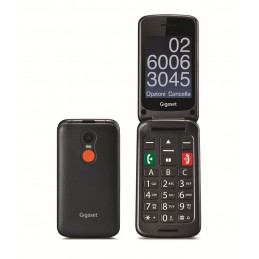 telefono gigaset gsm dual sim senior  flip con tasti grandi ampio display bluetooth tasto sos e torcia nero