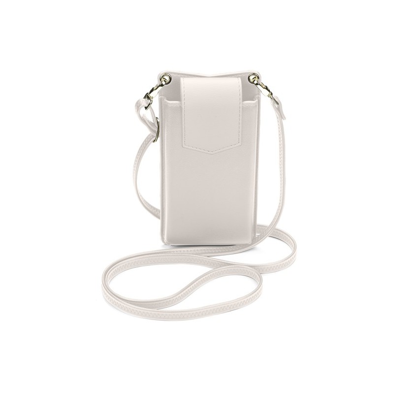 pochette mini bag universale con tracolla bianca