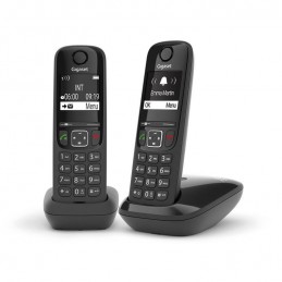 cordless gigaset as690 duo (2 portatili) nero.numero portatili collegabili alla base: 4