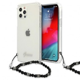 cover guess iphone 12 pro max trasparente con laccio da polso