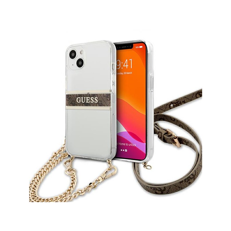 cover guess iphone 13 mini con catena gold