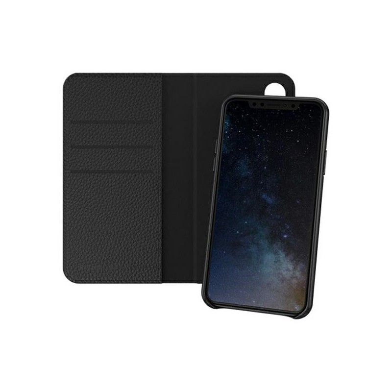 custodia a libro iphone x / xs richmond & finch nera con cover interna staccabile