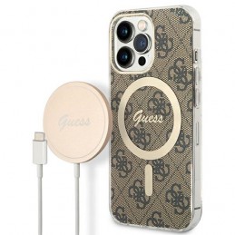 cover guess + caricabatterie magsafe iphone 13 pro brown