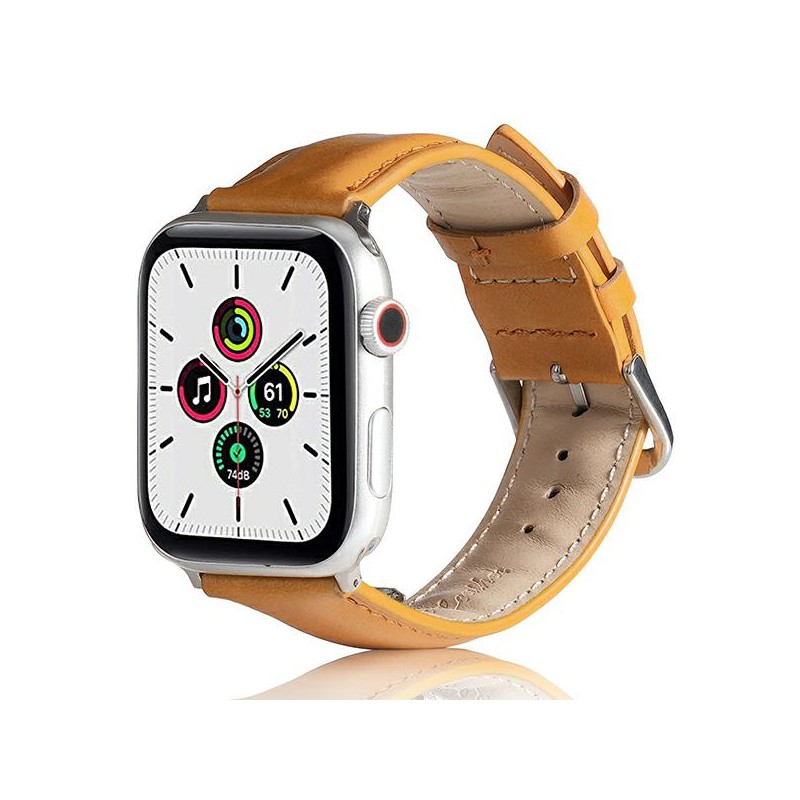 cinturino apple watch vera pelle nero 34-40-41 mm orange