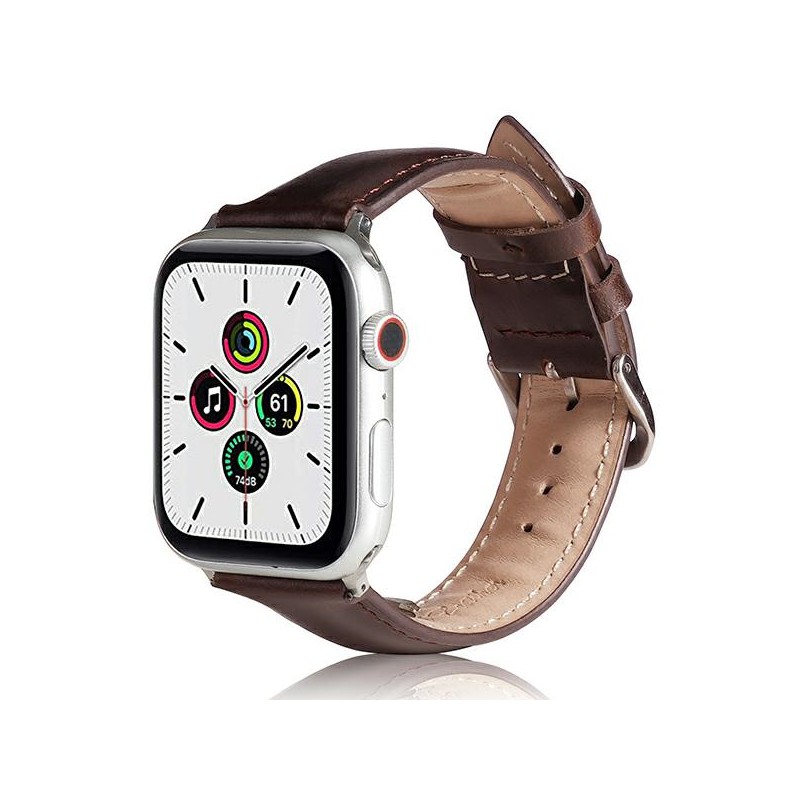 cinturino apple watch vera pelle nero 42-44-45-49 mm brown