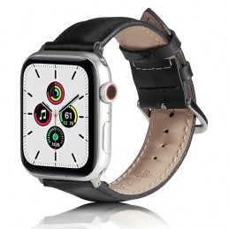 cinturino apple watch vera pelle nero 42-44-45-49 mm nero