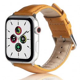 cinturino apple watch vera pelle nero 42-44-45-49 mm orange