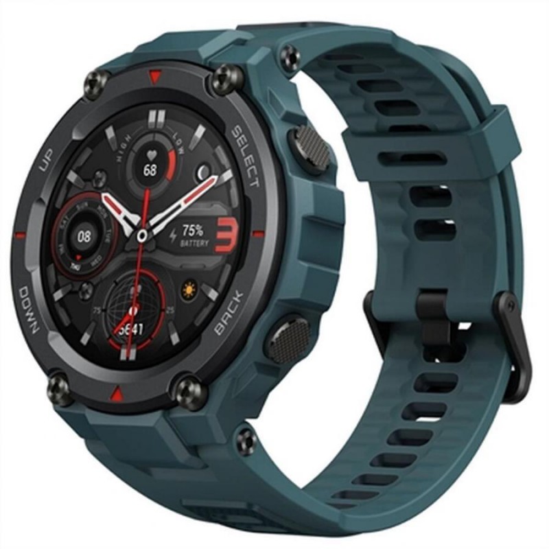 amazfit t-rex pro smartwatch gps integrato 10 atm, schermo amoled da 1,3,  100 modalità di allenamento steel blue