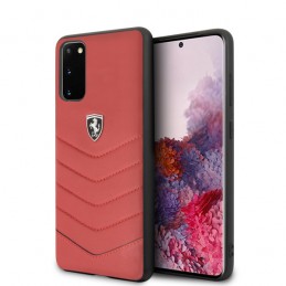 cover ferrari samsung s20 vera pelle rossa