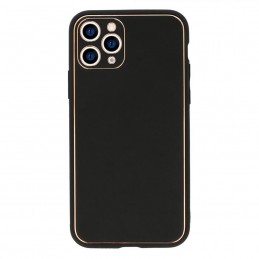 cover iphone 14 pro max rivestita in pelle ecologica nera