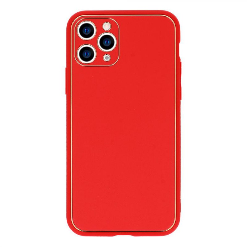 cover iphone 14 pro max rivestita in pelle ecologica rossa