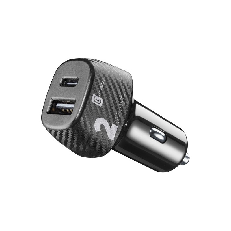 caricabatterie auto doppia usb 32watt qualcom nero 2 usb