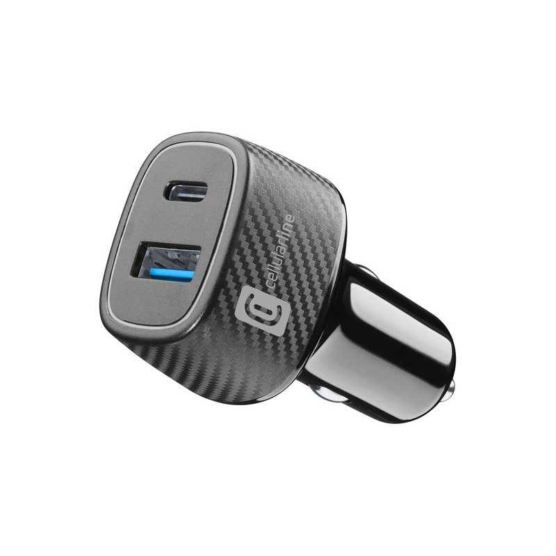 caricabatterie auto doppia usb 32watt qualcom nero 2 usb