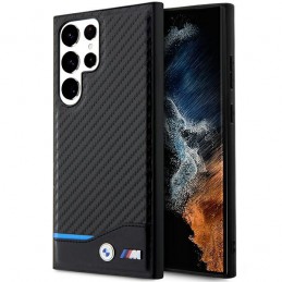 cover bmw galaxy s23 ultra pelle e carbonio nera