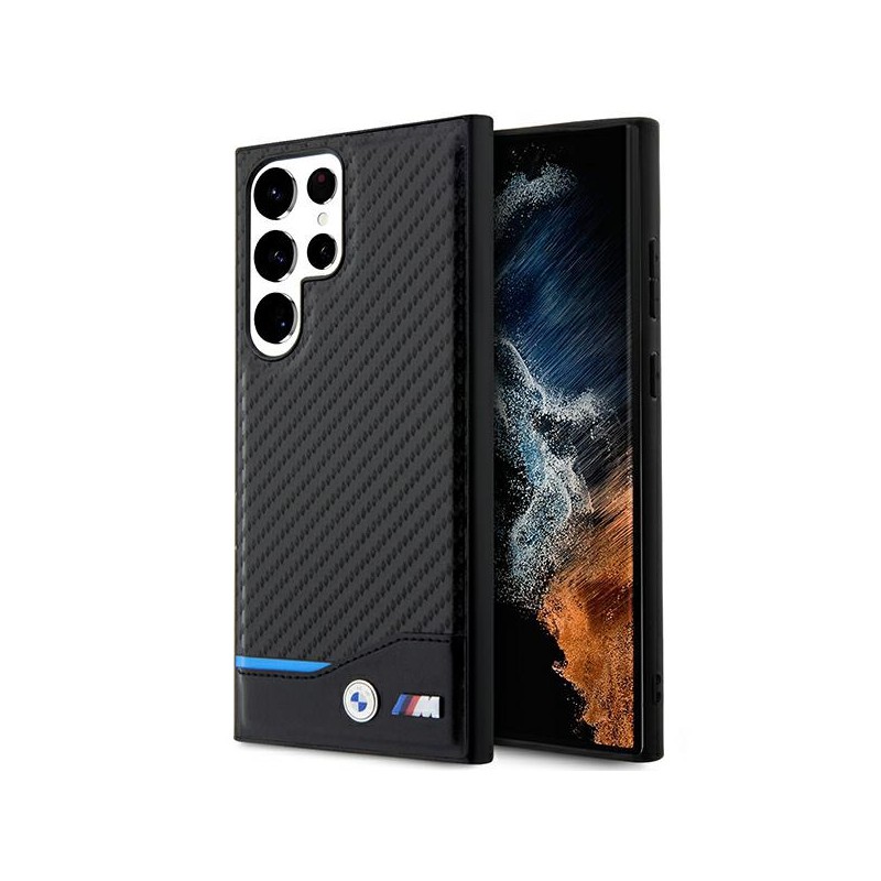 cover bmw galaxy s23 ultra pelle e carbonio nera