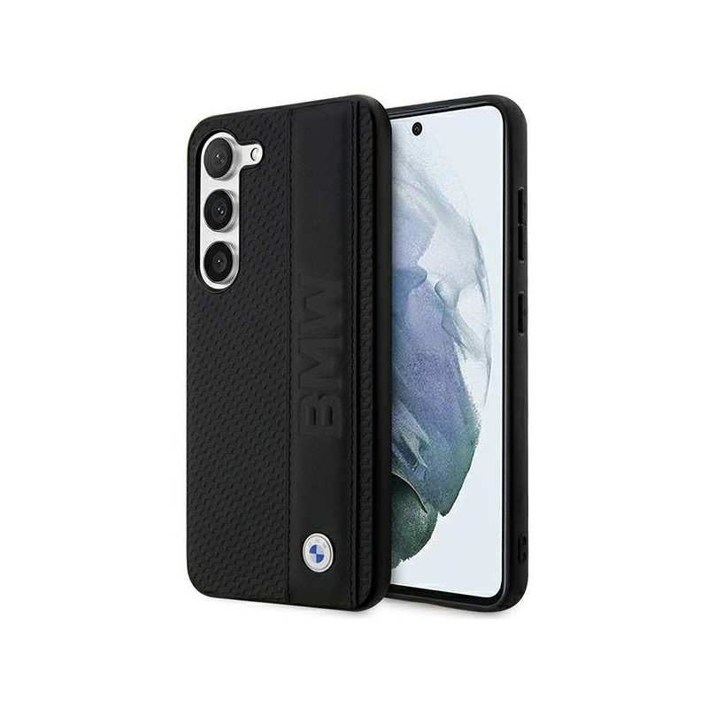 cover bmw galaxy s23 vera pelle nera