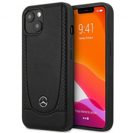 cover mercedes iphone 14 plus vera pelle nera